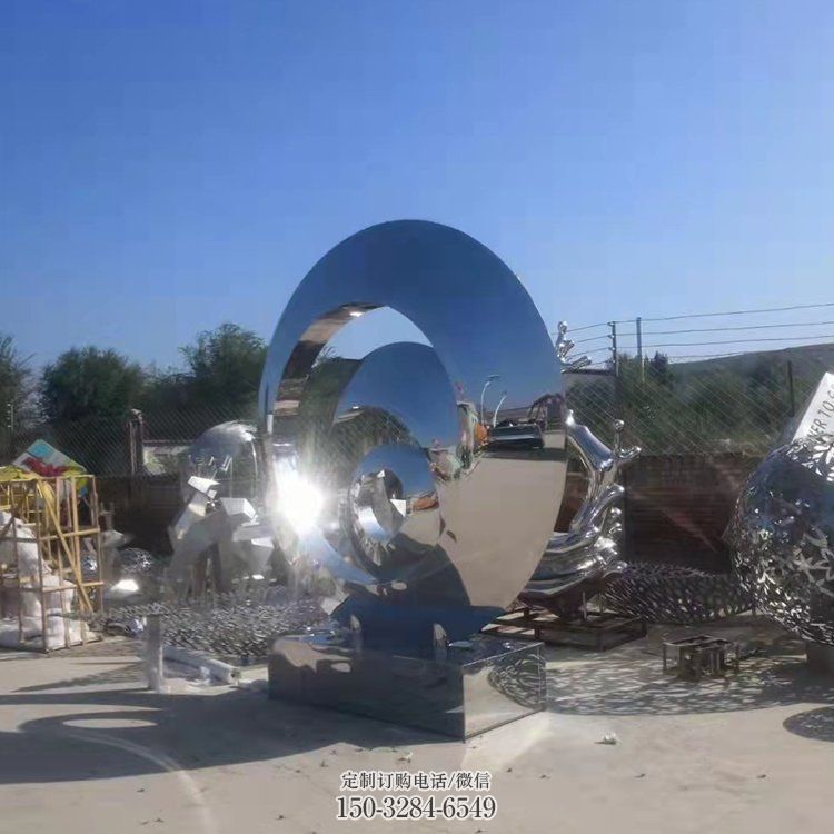 公園圓環(huán)雕塑，噴砂發(fā)光雕塑，鍛造工藝