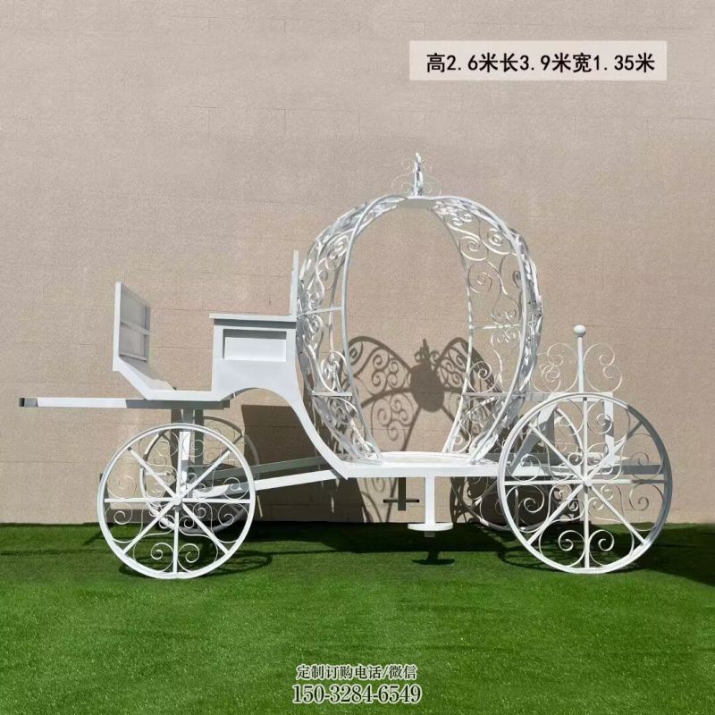 南瓜車雕塑，鏤空工藝效果，不銹鋼南瓜車雕塑