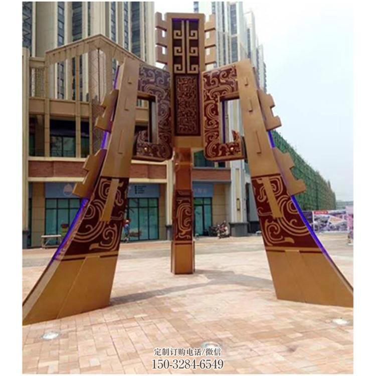 現(xiàn)代景觀雕塑，廣場不銹鋼地標(biāo)雕塑